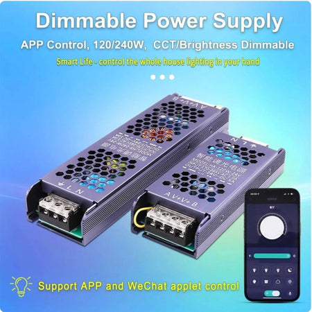 CCT LED Strip Dimmable Power Supply 24V Transformer with Dimmer 120W 450W LED Driver Bluetooth APP Control WW+CW — view 7 — House of LEDs UK