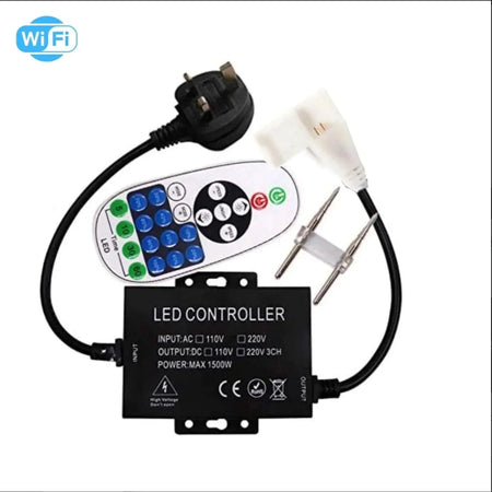 COB LED Strip 220V 240V WIFI Dimmer Controller with 23-Key RF Remote Control 1500W for Brightness Adjustment — House of LEDs UK