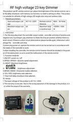 COB LED Strip AC 220 240V 23-Key RF Remote Control 1500W Dimmer Transformer for Brightness Adjustment - House of LEDS