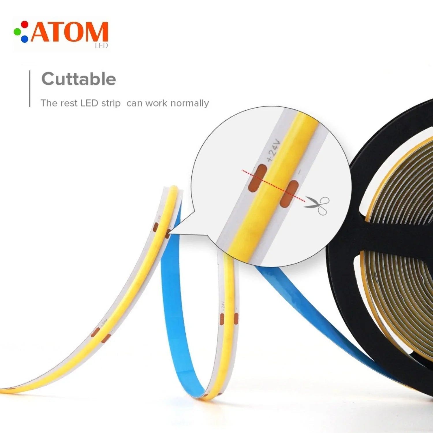 COB LED Strip Light Cool White 6000K 24V 352 LEDs/m IP20 Waterproof — view 15 — House of LEDs UK