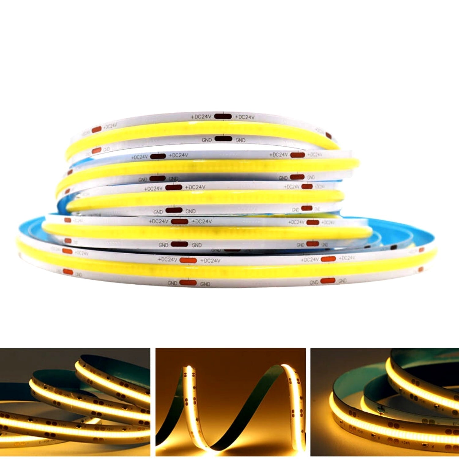 COB LED Strip Light Cool White 6000K 24V 352 LEDs/m IP20 Waterproof - House of LEDS