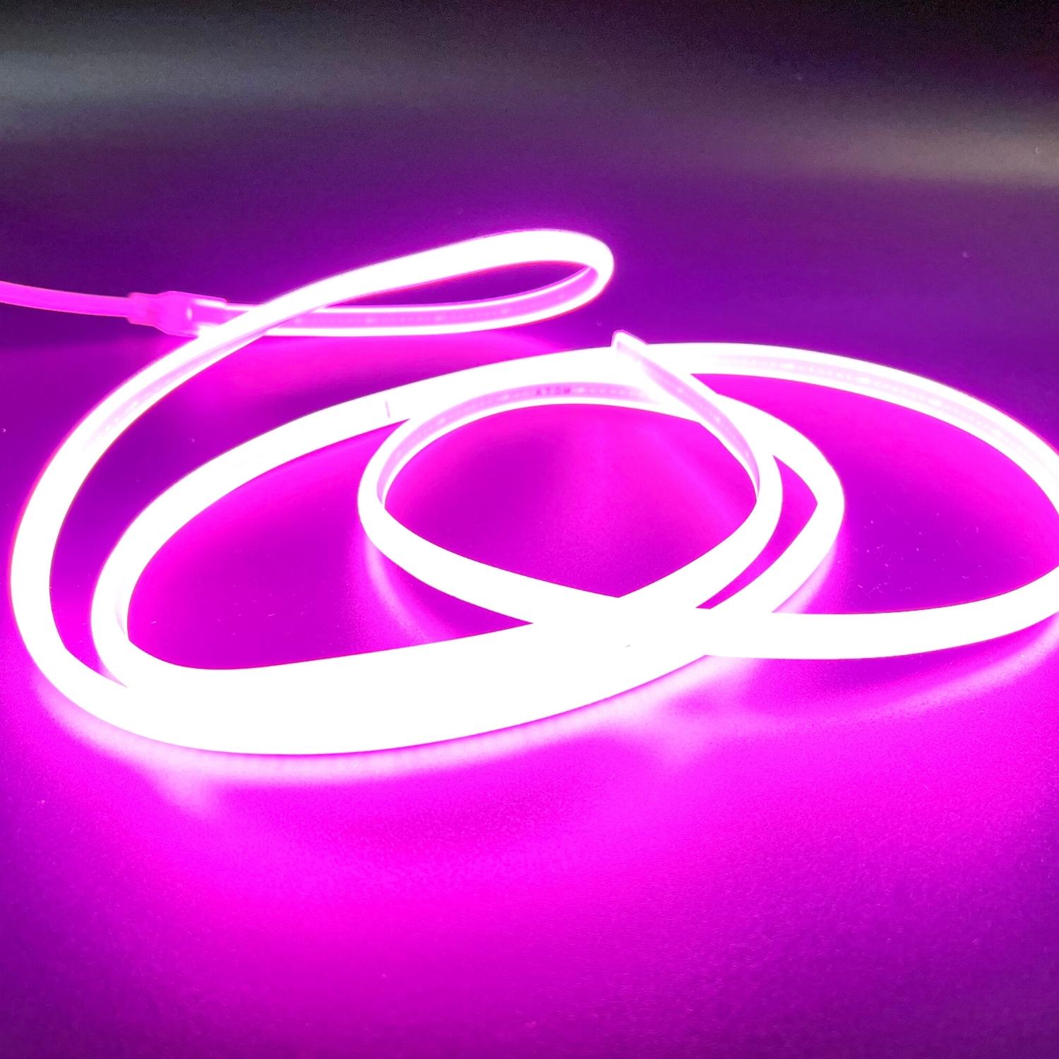 COB LED Strip Light Pink Neon Flex 220V 240V 288 LEDs/m IP65 with UK Plug - House of LEDS