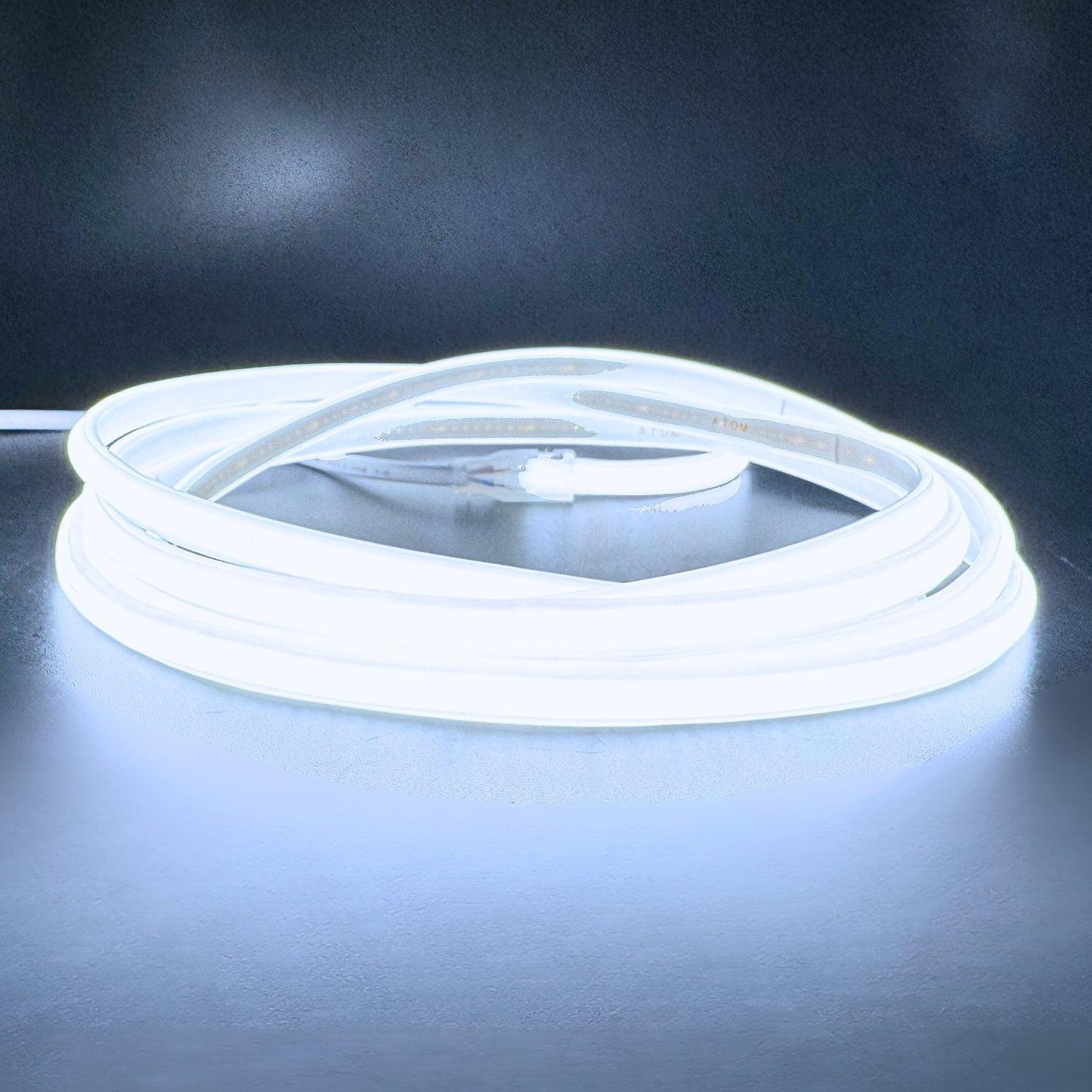 COB LED Strip 220V 240V Cool White 6000K 288 LEDs/m IP65 with UK Plug - ATOM LED