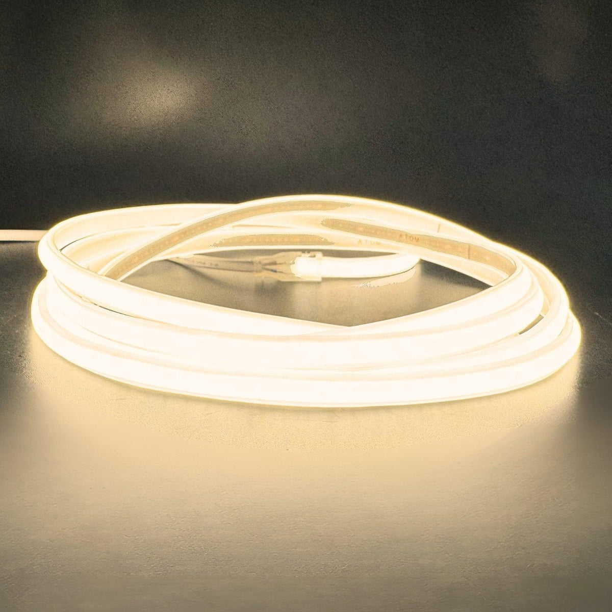 COB LED Strip 220V 240V Warm White 3000K 288 LEDs/m IP65 with UK Plug - ATOM LED