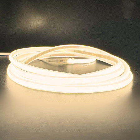 COB LED Strip 220V 240V Warm White 3000K 288 LEDs/m IP65 with UK Plug - ATOM LED