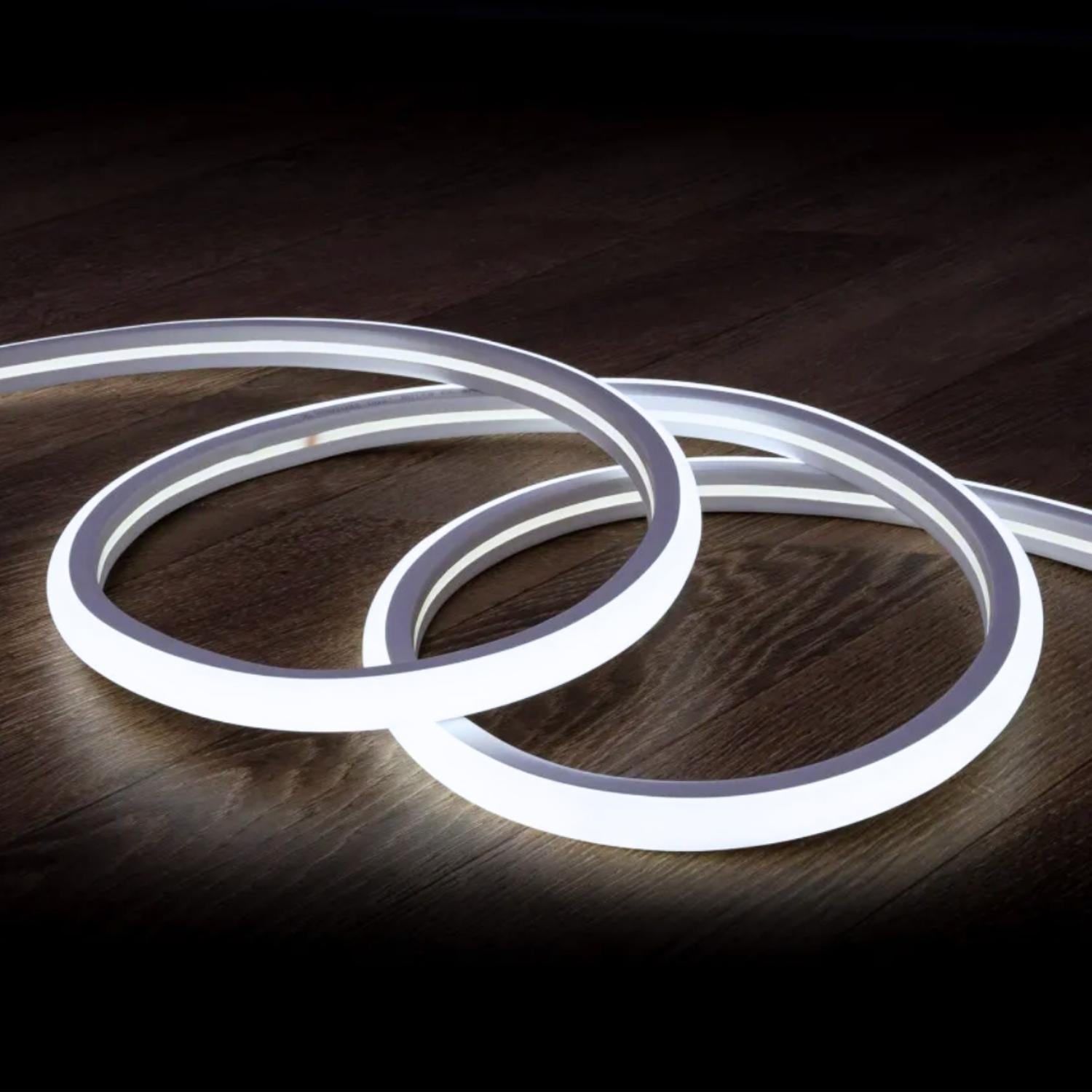 Cool White LED Neon Flex 16x16mm D Shape Vertical Bending 120LEDs/m 220V 240V IP65 Waterproof with UK Plug - House of LEDS