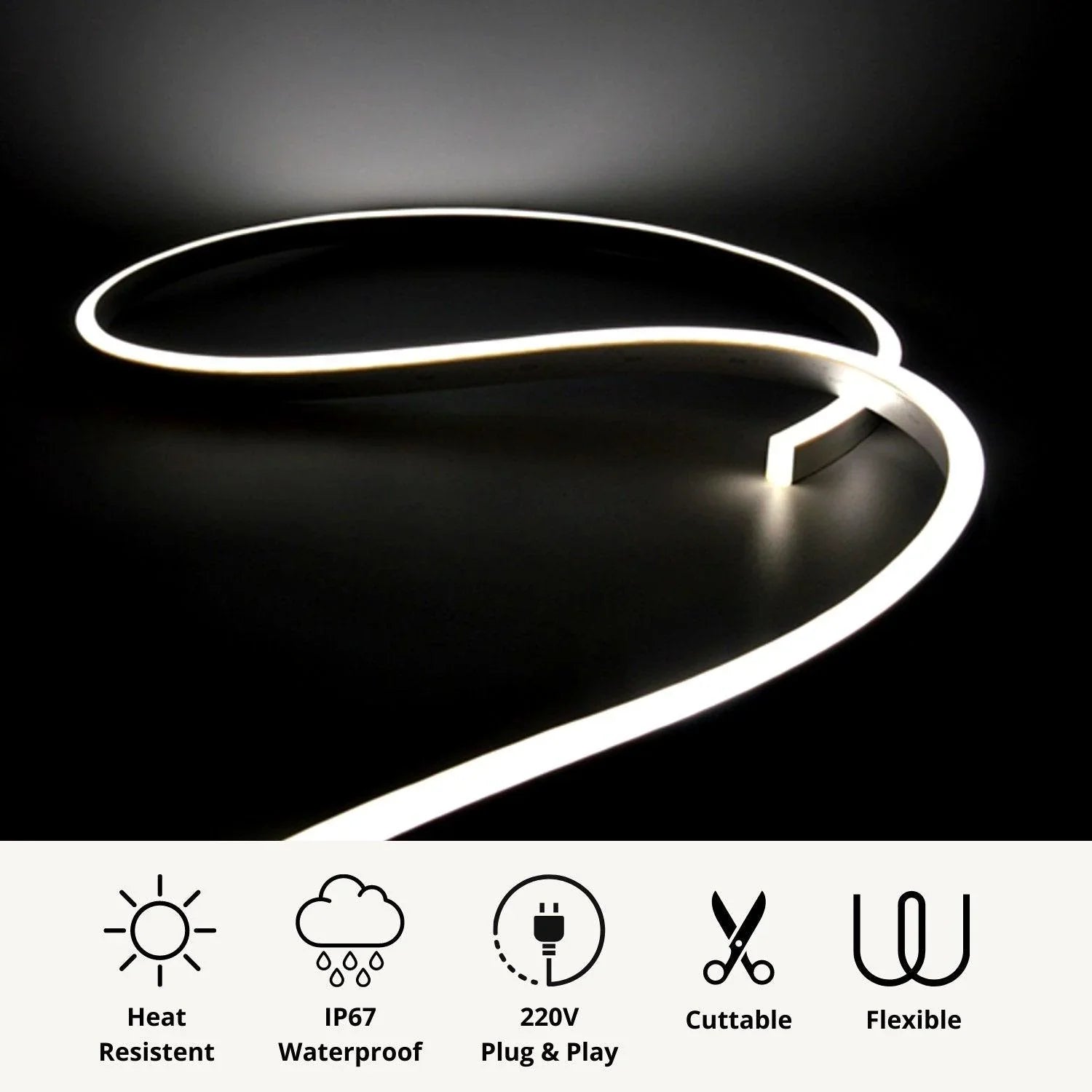 Cool White LED Neon Flex 24V DC Wireless 8x16mm 120LEDs/m IP65 Waterproof — view 8 — House of LEDs UK