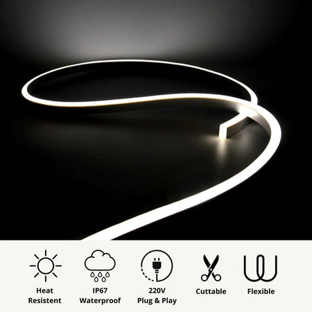 Cool White LED Neon Flex 24V DC Wireless 8x16mm 120LEDs/m IP65 Waterproof — view 8 — House of LEDs UK