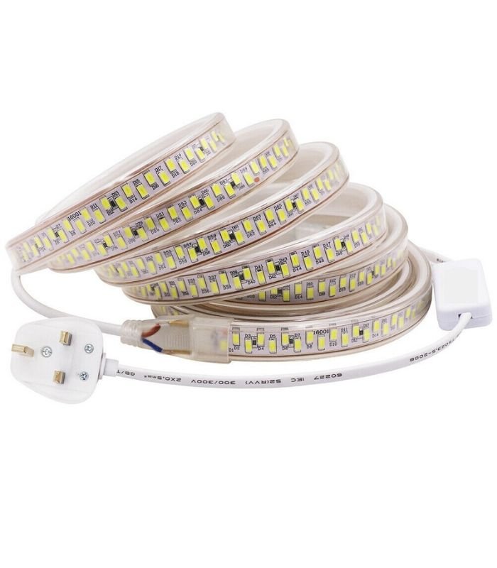 Cool White LED Strip 220V 240V 180LEDs/m SMD5730 IP65 with UK Plug - House of LEDS