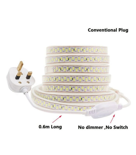 Cool White LED Strip 220V 240V 180LEDs/m SMD5730 IP65 with UK Plug - House of LEDS