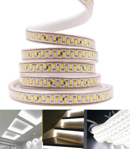 Cool White LED Strip 220V 240V 180LEDs/m SMD5730 IP65 with UK Plug — House of LEDs UK