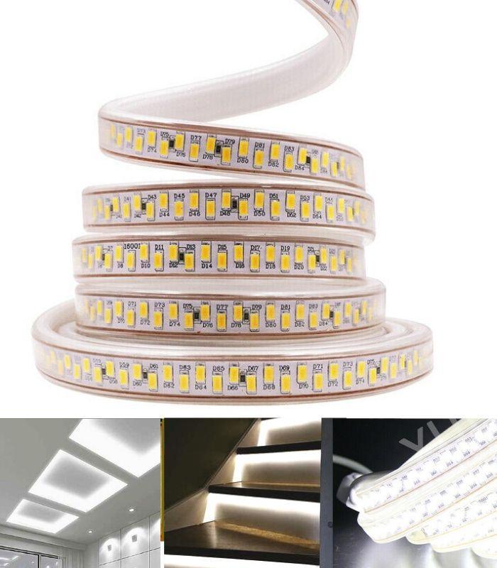Cool White LED Strip 220V 240V 180LEDs/m SMD5730 IP65 with UK Plug — House of LEDs UK