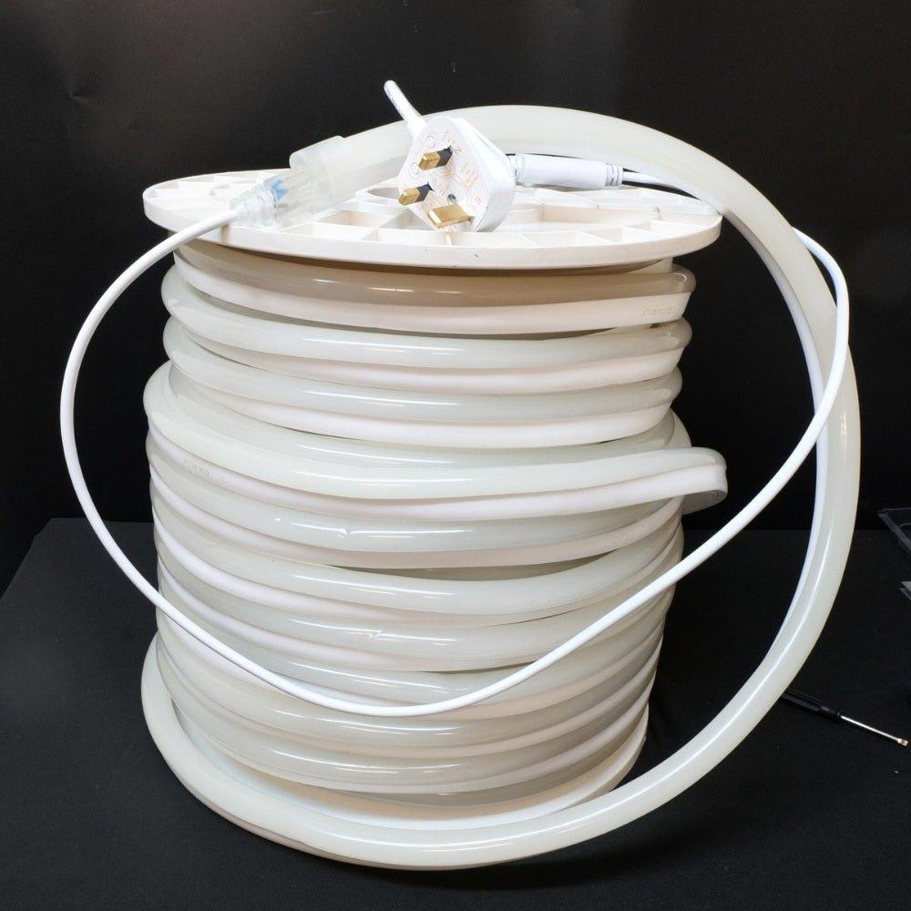 Cool White Neon Flex 14x25mm 220V 240V 120LEDs/m IP65 Waterproof with UK Plug - House of LEDS