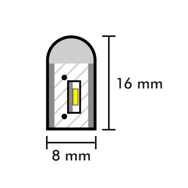 Cool White Neon Flex 6000K DC 12V IP65 Waterproof 8x16mm 120 LEDs/M Only - House of LEDS