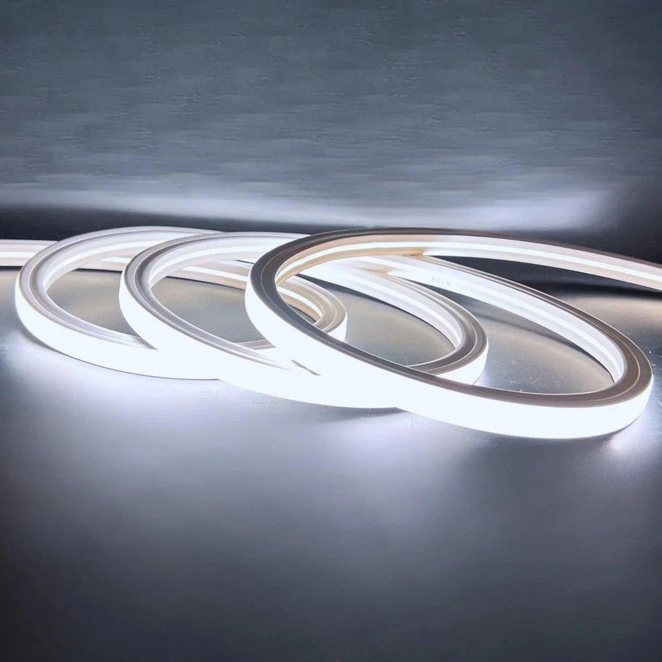 Cool White Neon Flex 6000K 16x16mm 220V 240V Top Bend IP65 10cm Cut with UK Plug — House of LEDs UK