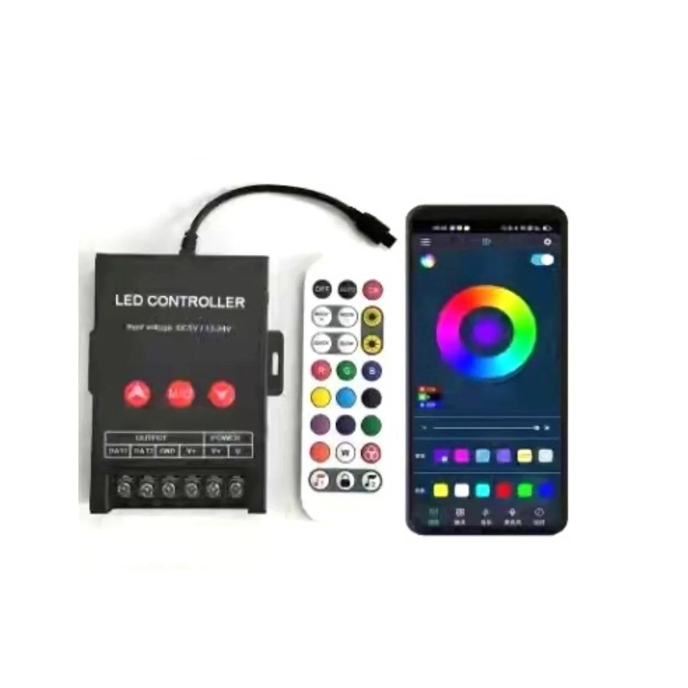 Digital Pixel RGB Strip Bluetooth App Controller DC 5V-24V for SK6812 SK6812-RGBW WS2812 WS2813 WS2811 — House of LEDs UK