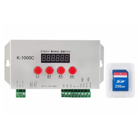 Digital RGB Pixel Controller K-1000C (T-1000S Updated) WS2812B WS2815 SK6812 WS2811 WS2801 LED Strip LED Matrix LED String 1536 Pixels Controller DC5-24V Addressable Programmable Controller with SD Card — House of LEDs UK