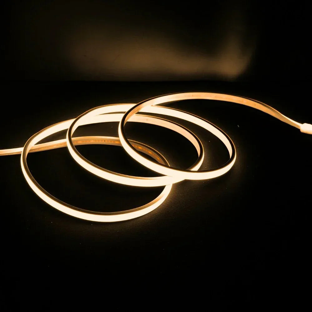 Warm White 3000K COB LED Strip 220V 240V 288 LEDs/m IP65 UK Plug — view 2 — House of LEDs UK