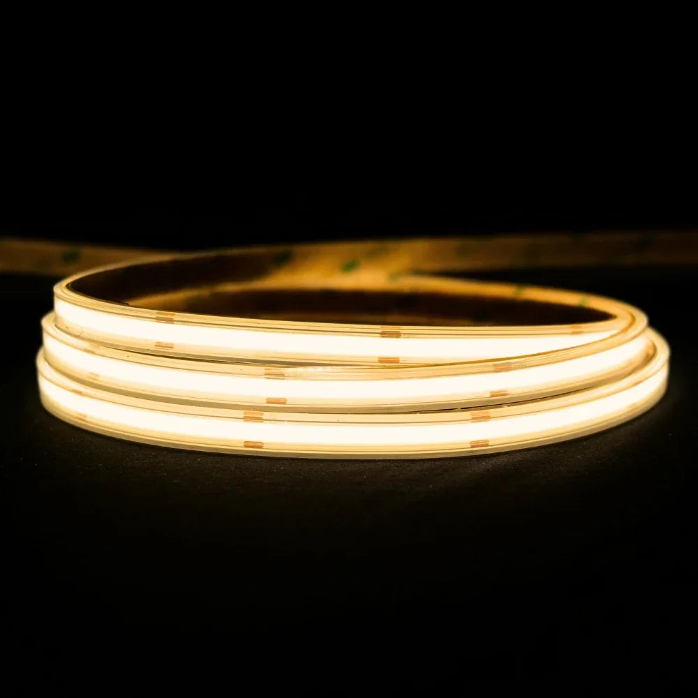 Warm White 3000K COB LED Strip 48V 480LEDs/m IP67 Waterproof 30m Run — House of LEDs UK