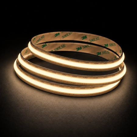Warm White 2700K FreeCut COB LED strip 24V 8mm IP20 illuminated coil