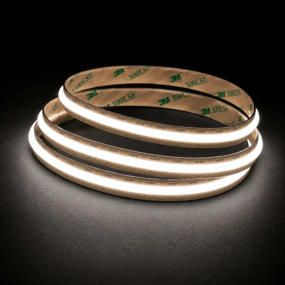 Natural White 4000K FreeCut COB LED strip 24V 8mm IP20 illuminated coil