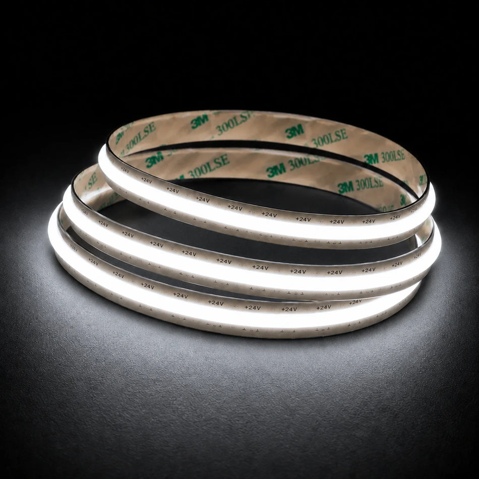 Daylight 5000K FreeCut COB LED strip 24V 8mm IP20 illuminated coil