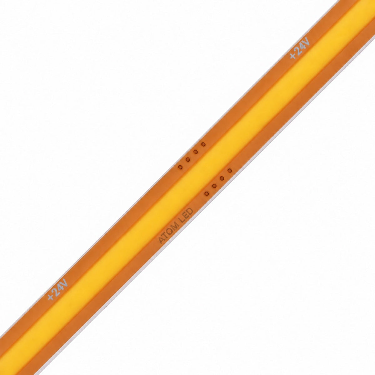 FreeCut COB LED strip close-up showing the golden PCB and cut-anywhere construction