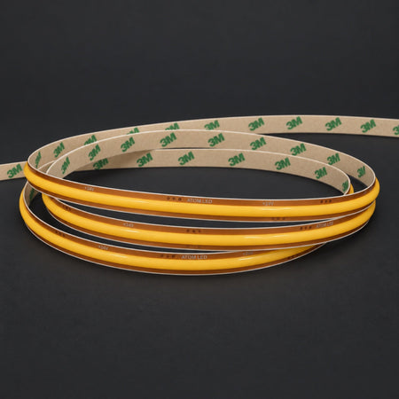 FreeCut COB LED strip switched off, showing the 3M adhesive backing