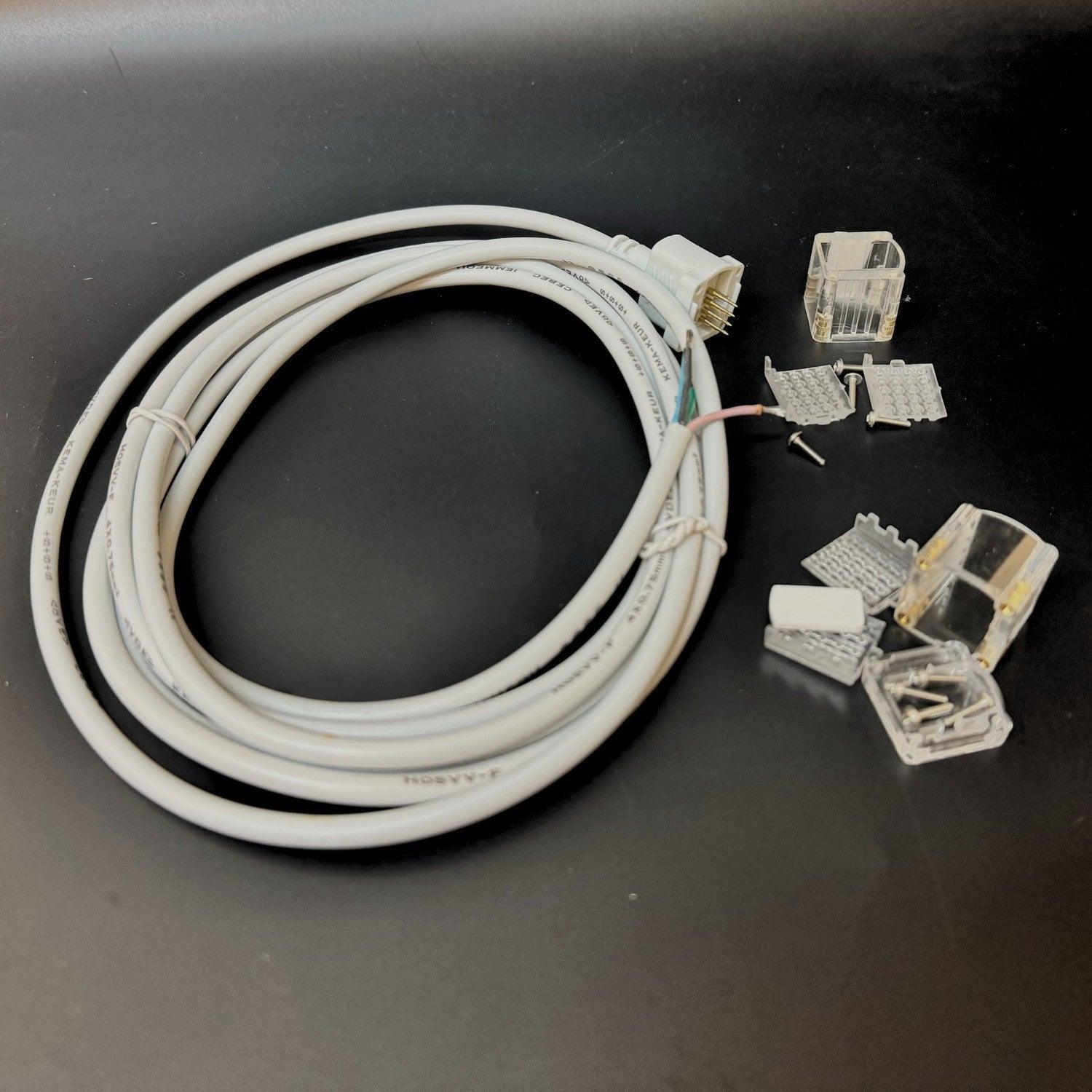 RGB Neon Flex 10x20mm 24V & 48V IP68 Front Cap with Wire & End Cap — view 4 — House of LEDs UK