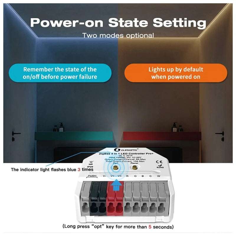 GLEDOPTO ZigBee Pro+ Ultra Mini Wi-Fi 5 in 1 LED Smart Controller GL-C-301P — view 5 — House of LEDs UK