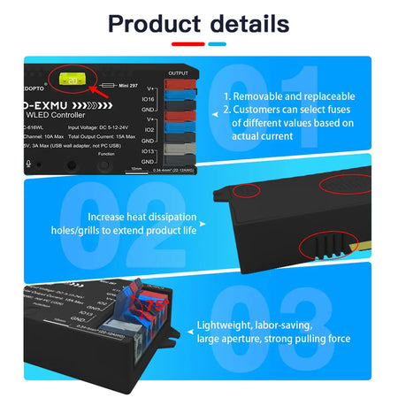 GLEDOPTO Elite 2D-EXMU ESP32 WLED Digital LED Controller with Ethernet Connection GL-C-616WL — view 7 — House of LEDs UK