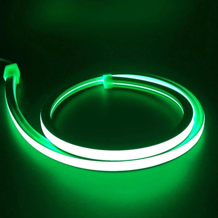 Green LED Neon Flex 220V 240V Flat Shape Top Bend 20cm Cut IP65 with UK Plug — view 2 — House of LEDs UK