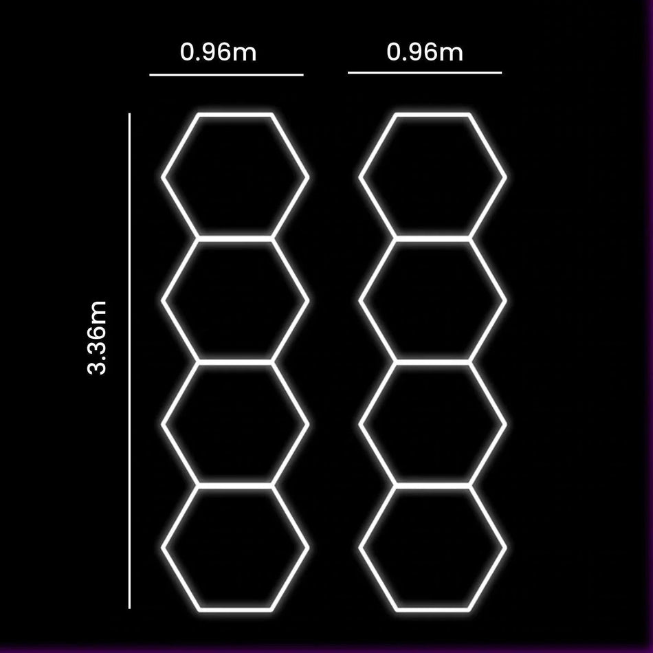 Hexagrid LED Hexagon Ultrabright 6500k LED Hex Lights - 8 Hex Grid System — House of LEDs UK