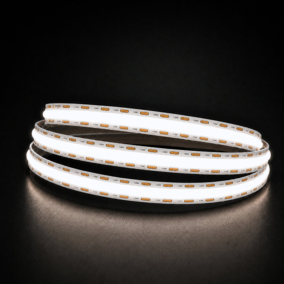 Daylight 5000K COB LED strip 24V 10mm 15m run lit reel