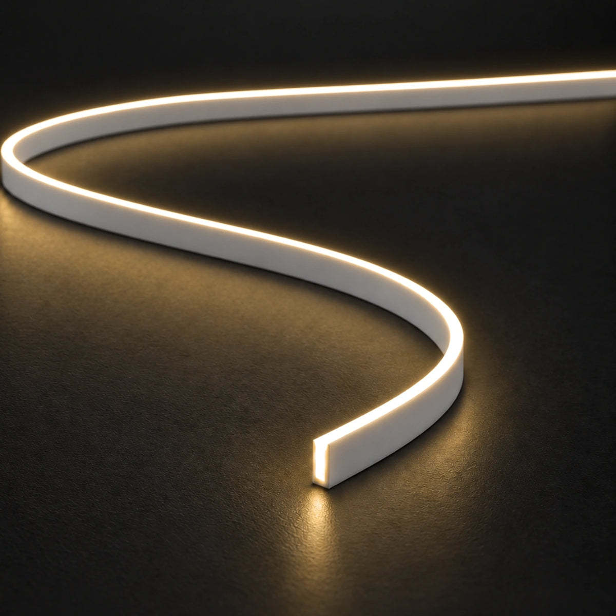 House of LEDs FreeCut mini neon flex 4x10mm 3000K warm white — illuminated close-up product illustration