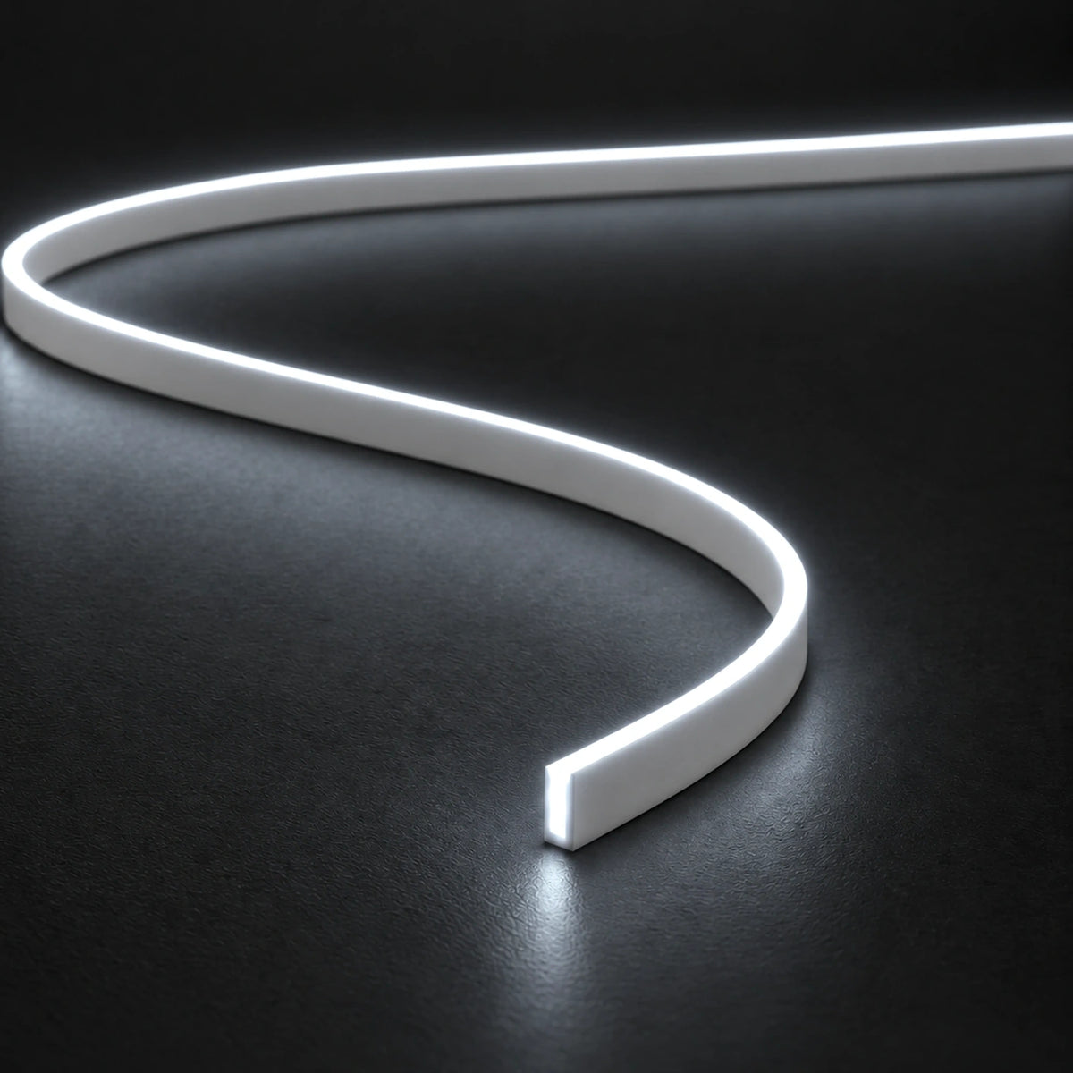 House of LEDs FreeCut mini neon flex 4x10mm 6000K cool white — illuminated close-up product illustration