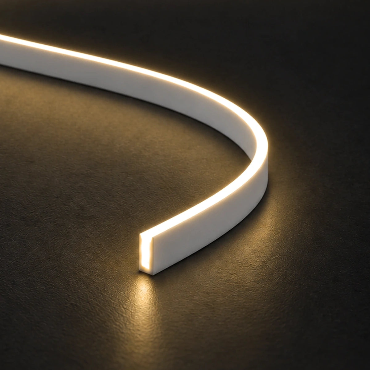 House of LEDs FreeCut mini neon flex 4x6mm 3000K warm white — illuminated close-up product illustration