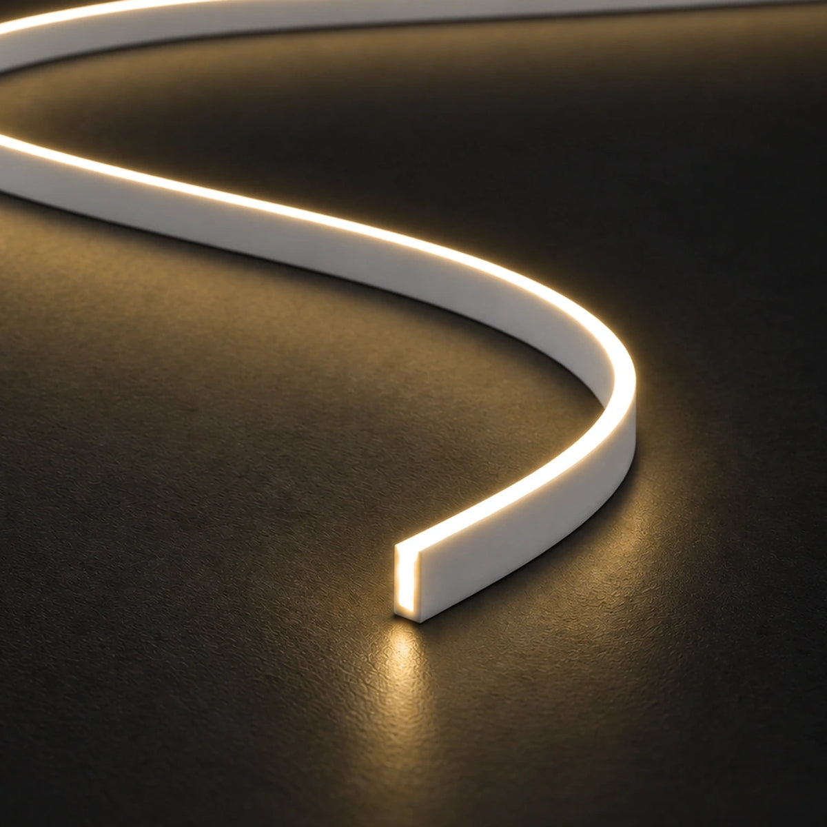 House of LEDs FreeCut mini neon flex 4x8mm 3000K warm white — illuminated close-up product illustration