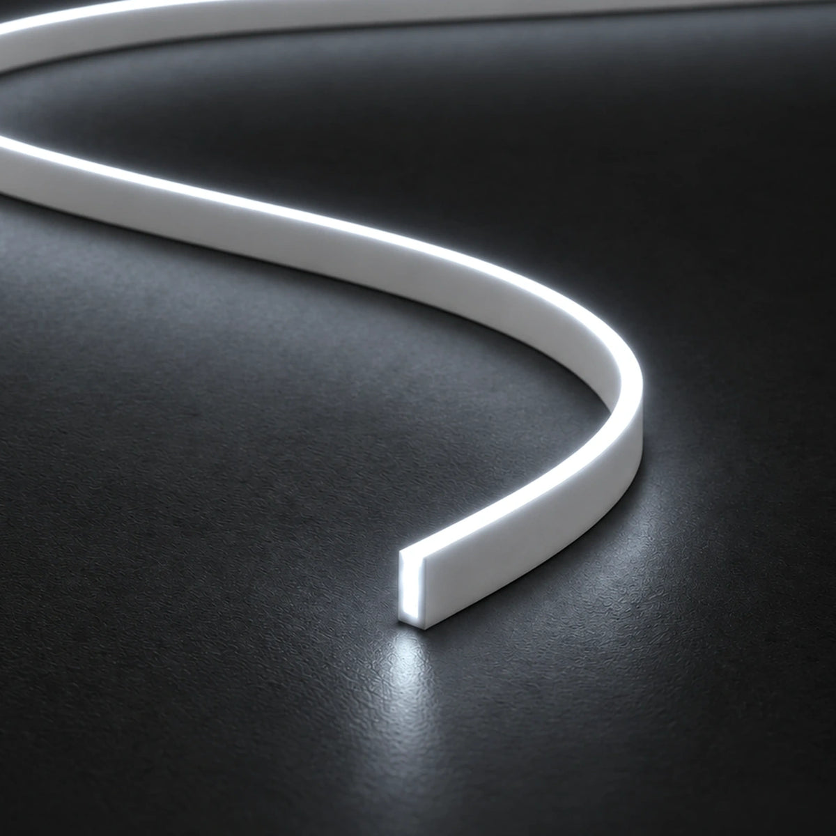 House of LEDs FreeCut mini neon flex 4x8mm 6000K cool white — illuminated close-up product illustration