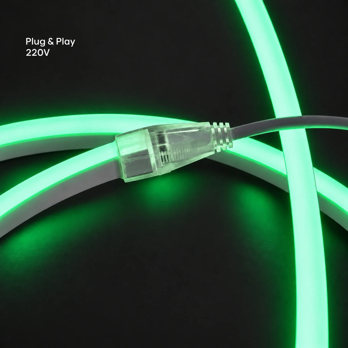 House of LEDs green 8×16mm 220–240V plug-and-play neon flex