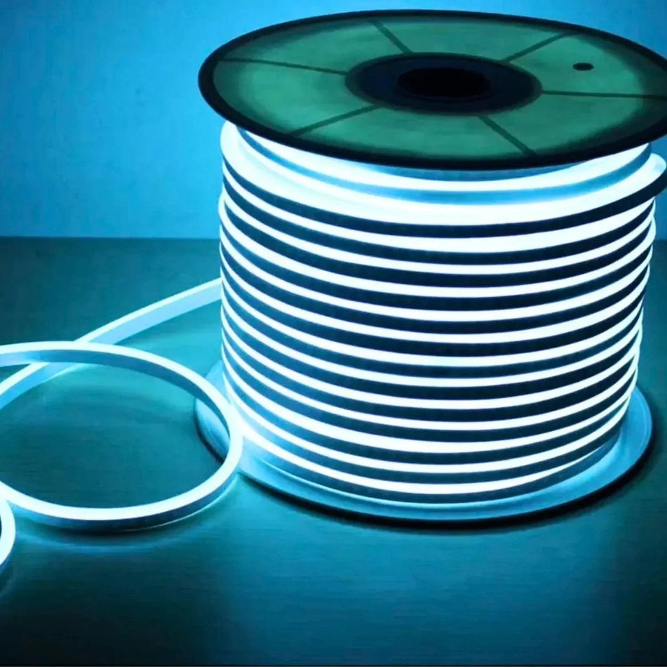 Ice Blue Neon Flex 220V 240V 8x16mm 120LEDs/m IP65 Waterproof with UK Plug — House of LEDs UK