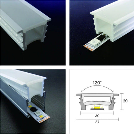 LED Neon Flex & LED Strip Silicone Cover Body Flexible Bendable 30x20mm - House of LEDS