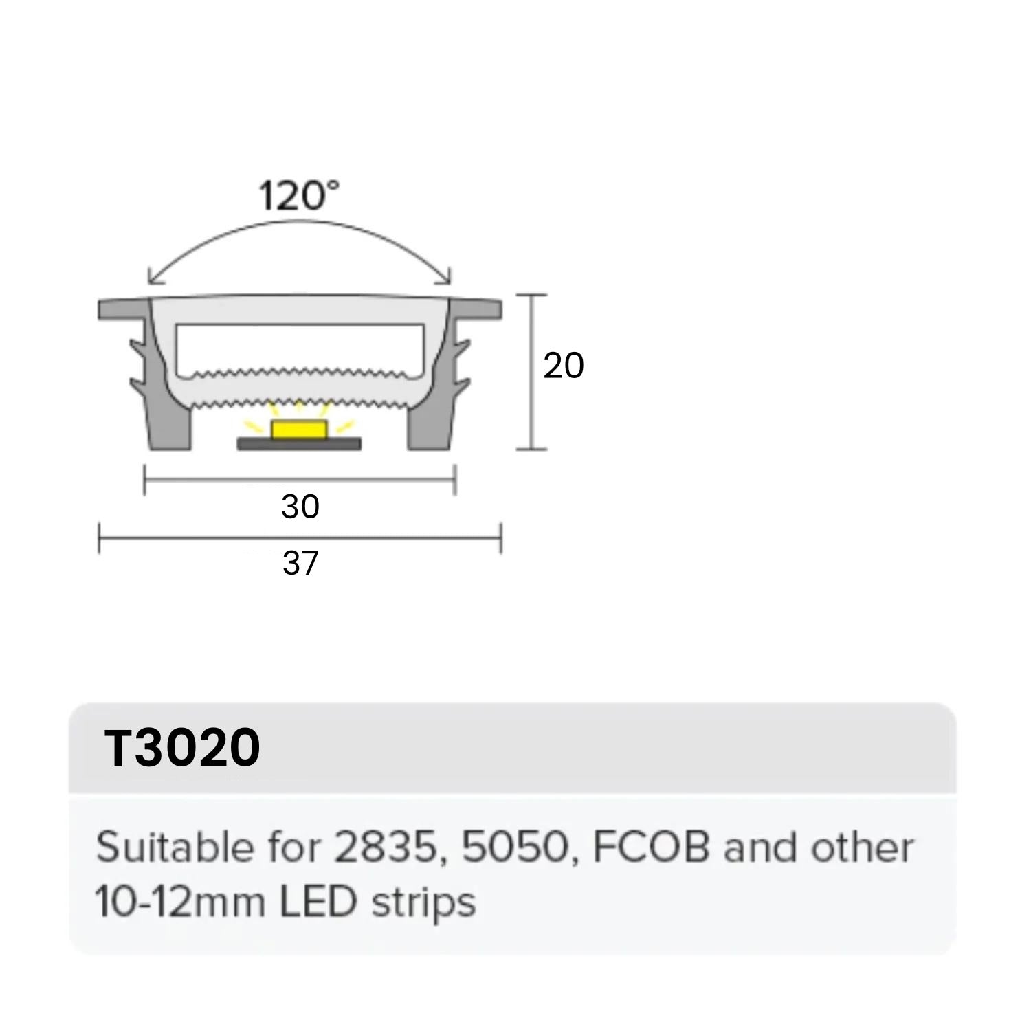 LED Neon Flex & LED Strip Silicone Cover Body Flexible Bendable 30x20mm - House of LEDS