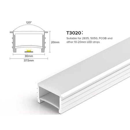 LED Neon Flex & LED Strip Silicone Cover Body Flexible Bendable 30x20mm — view 2 — House of LEDs UK