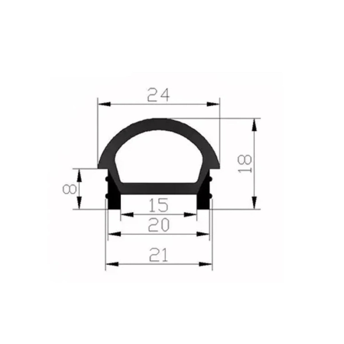 LED Neon Flex & LED Strip Silicone Cover Curve Body Flexible Bendable 15x20mm — view 2 — House of LEDs UK