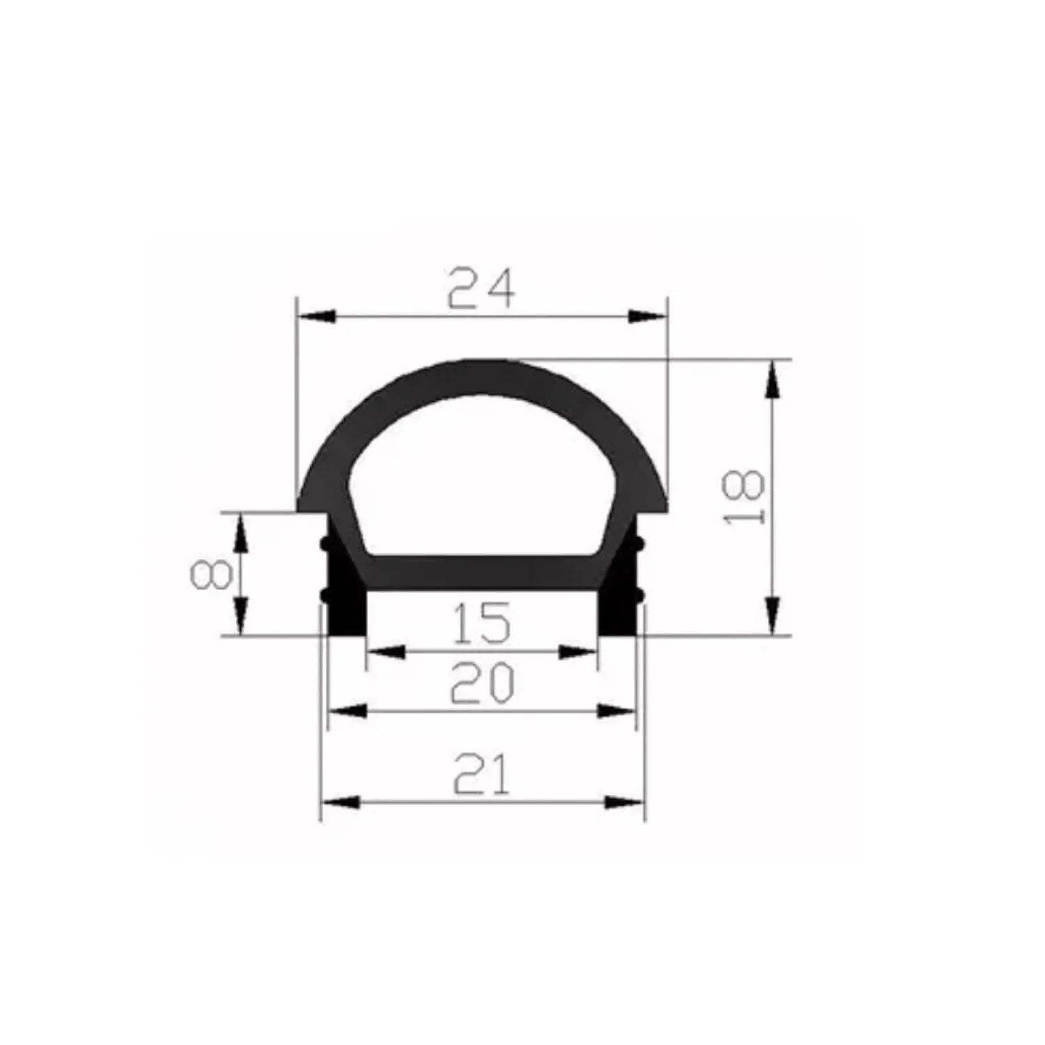LED Neon Flex & LED Strip Silicone Cover Curve Body Flexible Bendable 15x20mm — view 2 — House of LEDs UK