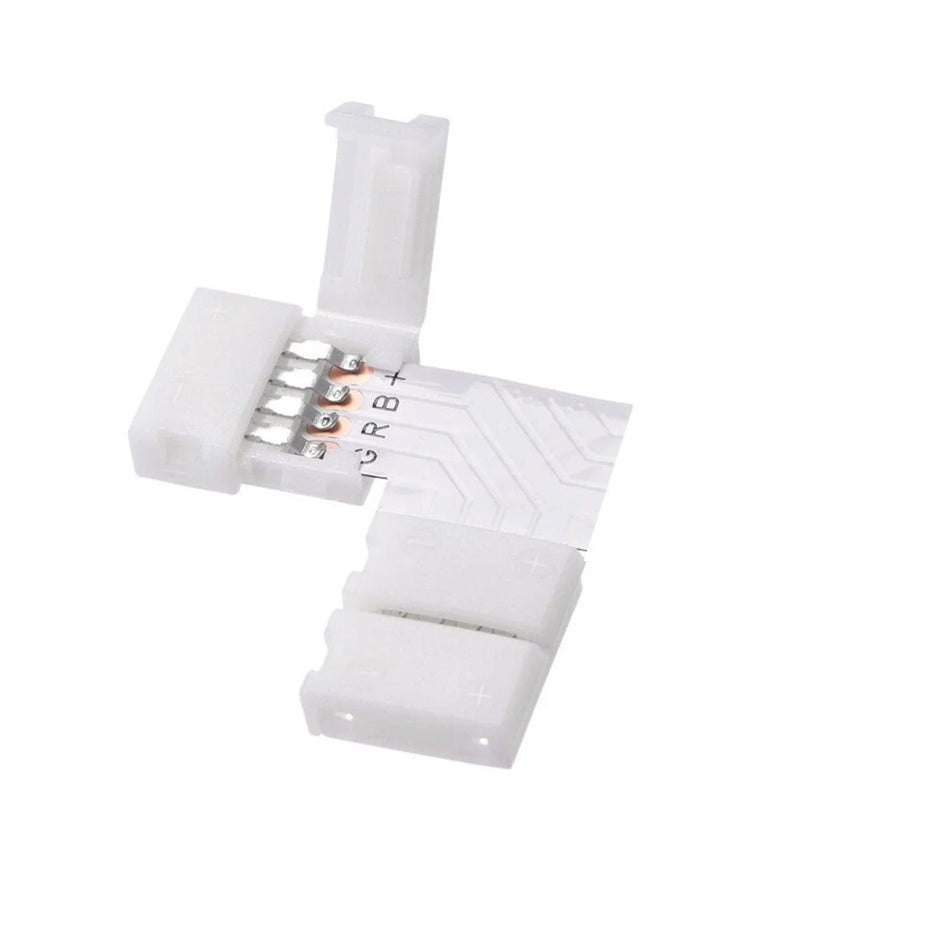 LED Strip Accessories 5pcs L Shape PCB RGB Connectors 4 pin 10mm — House of LEDs UK