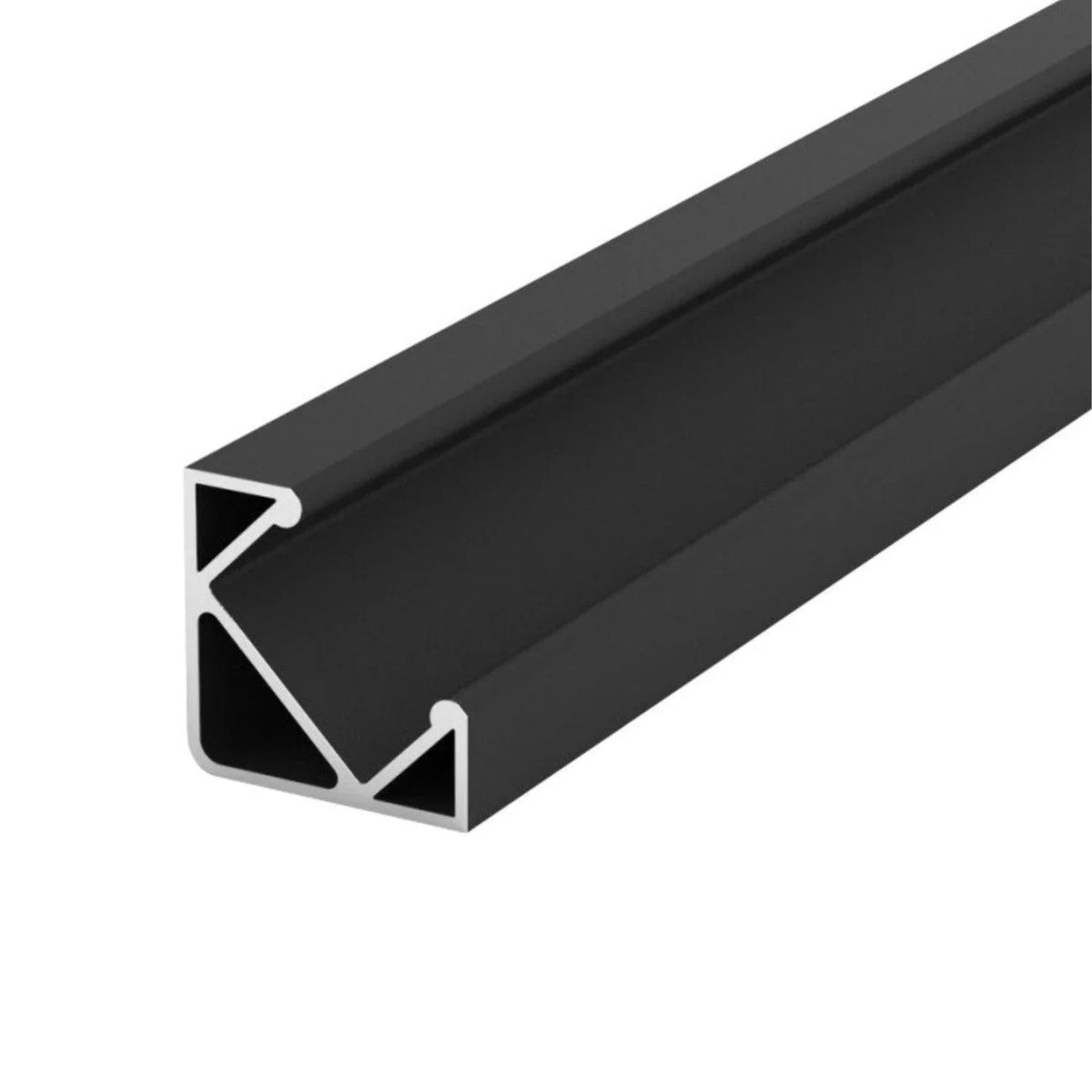 LED Strip Aluminium Corner Profile Black Milky Cover Channel 19x19mm — view 3 — House of LEDs UK