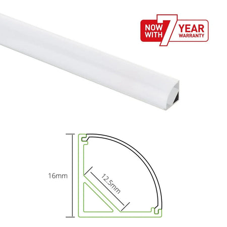 LED Strip Aluminium Corner Profile Milky Cover Cabinet LED Corner Profile 16x16mm - House of LEDs