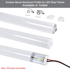 LED Strip Aluminium Corner Profile Milky Cover Cabinet LED Corner Profile 16x16mm - House of LEDS